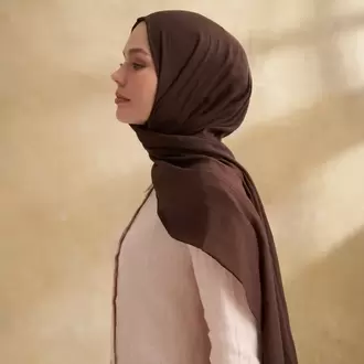 ARMANDA - 3009 Rustik Pamuksu Şal - Acı Kahve