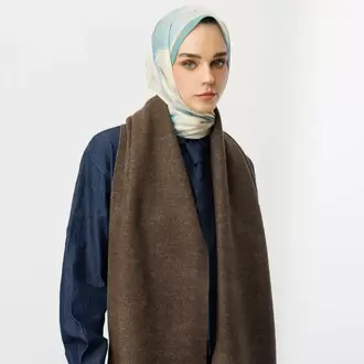 MOONCORN - Çift Yönlü Yün Atkı - Vizon-Latte