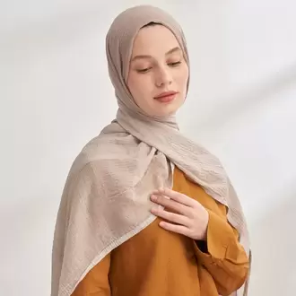 ARMANDA - 3359 Müslin Degrade Şal - Açık Vizon - Açık Taş