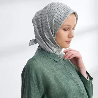 ARMANDA - 4303 NOIRE DESEN TWILL İPEK EŞARP - Keten Yeşili