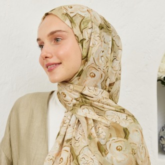 FRESH SCARFS - Linda Desen Rami Şal - Toprak