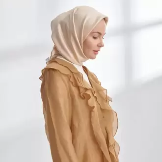 ARMANDA - 4400 Premium Twill İpek Eşarp- Bej
