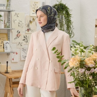 FRESH SCARFS - İsla Desen Pamuk İpek Eşarp - Siyah