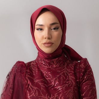 Silk Home Twill Eşarp 11343 - Bordo