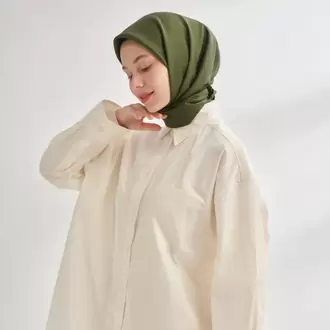 ARMANDA - 4400 Premium Twill İpek Eşarp - Haki