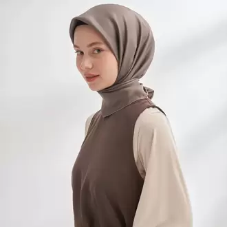 ARMANDA - 4400 Premium Twill İpek Eşarp - Koyu Vizon