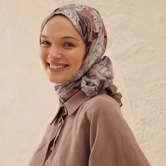 FRESH SCARFS - Linda Desen Rami Şal - Gül Kurusu