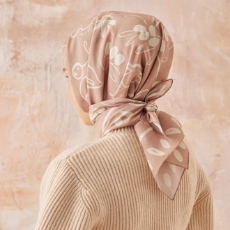 Fresh Scarfs - Luna Desen Pamuk İpek Eşarp - Pudra