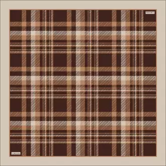 ARMANDA - 4358 Naya Desen Twill İpek Eşarp - Acı Kahve