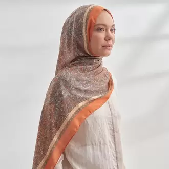 ARMANDA -6036 Etnik Desen Şal - Turuncu
