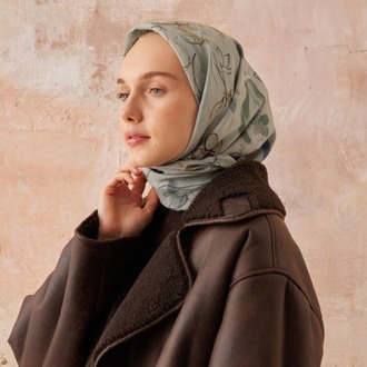 FRESH SCARFS - Hera Desen Pamuk İpek Eşarp - Mint Yeşili