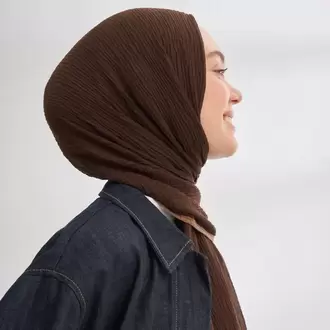 ARMANDA - 3352 Müslin Biyeli Şal - Acı Kahve