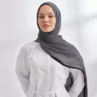 ARMANDA - 3352  Müslin Biyeli Şal - Antrasit