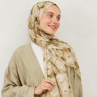 FRESH SCARFS - Linda Desen Rami Şal - Toprak