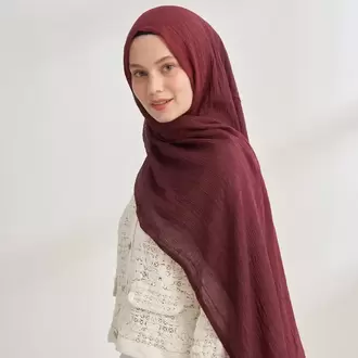 ARMANDA - 3359 Müslin Degrade Şal - Burgundy - Bordo