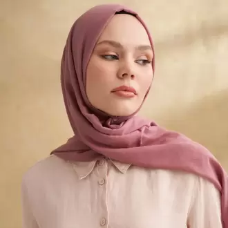 ARMANDA - 3009 Rustik Pamuksu Şal - Gül Kurusu