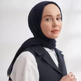 ARMANDA - 3352 Müslin Biyeli Şal - LACİVERT