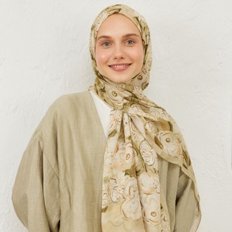 FRESH SCARFS - Linda Desen Rami Şal - Toprak