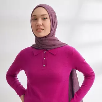 ARMANDA - 3352 Müslin Biyeli Şal - Leylak