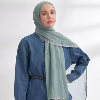 ARMANDA -  3352  Müslin Biyeli Şal - Mint Yeşili