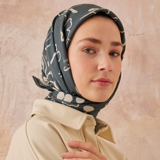 Fresh Scarfs - Luna Desen Pamuk İpek Eşarp - Yeşil