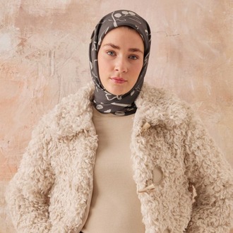 Fresh Scarfs - Luna Desen Pamuk İpek Eşarp - Acı Kahve