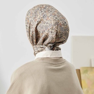 FRESH SCARFS - Blooming Garden Desen Pamuk İpek Eşarp - Bej