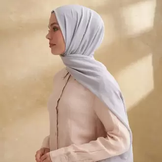 ARMANDA - 3009 Rustik Pamuksu Şal - Gümüş