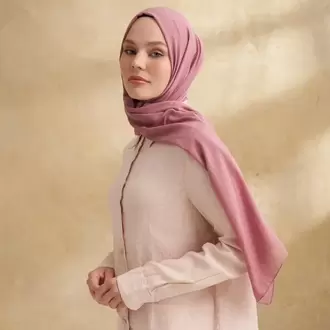 ARMANDA - 3009 Rustik Pamuksu Şal - Gül Kurusu
