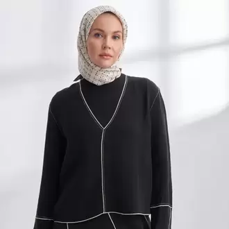 ARMANDA- 4306 Orbıs Desen Twıll İpek Eşarp - Krem