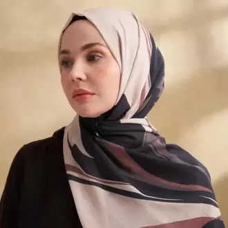 ARMANDA- 3383 İpek Pamuk Sarah Desen Şal - Vizon Siyah