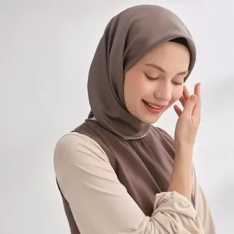 ARMANDA - 4400 Premium Twill İpek Eşarp - Koyu Vizon