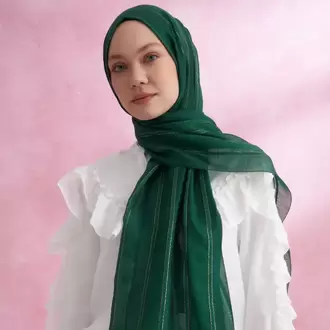 ARMANDA - 3324 İpekli Ruby Şal - Zümrüt