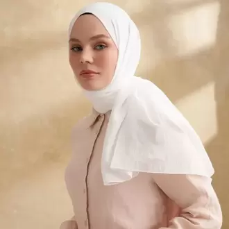 ARMANDA - 3009 Rustik Pamuksu Şal - Krem