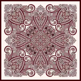 ARMANDA - 4352  Anesha Desen Twıll İpek Eşarp - Bordo