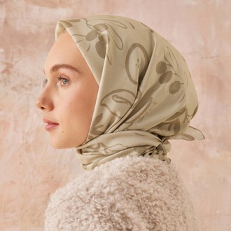 Fresh Scarfs - Luna Desen Pamuk İpek Eşarp - Bej