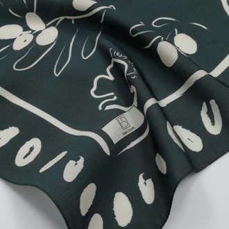 Fresh Scarfs - Luna Desen Pamuk İpek Eşarp - Yeşil
