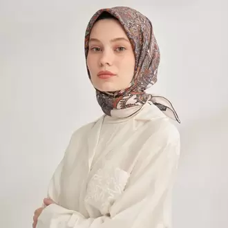 ARMANDA ANESHA DESEN TWILL İPEK EŞARP -KİREMİT