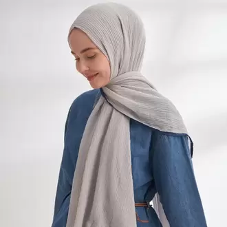 ARMANDA - 3352 Müslin Biyeli Şal - Gümüş