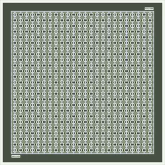 ARMANDA - 4350 Soil Desen Twill İpek Eşarp - Haki