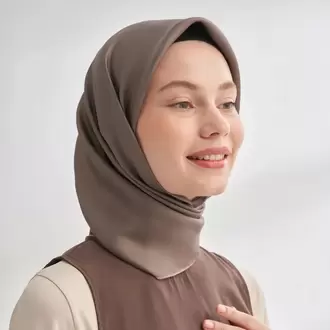 ARMANDA - 4400 Premium Twill İpek Eşarp - Koyu Vizon