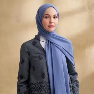 ARMANDA - 3009 Rustik Pamuksu Şal - İndigo