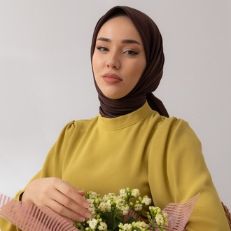 Silk Home Twill Eşarp 11343 - Acı Kahve