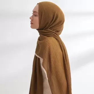ARMANDA - 3352 Müslin Biyeli Şal - Koyu Yağ Yeşili
