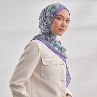 ARMANDA - 6035 Pashmina Desen Şal - Leylak