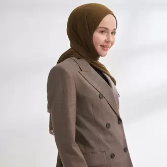 ARMANDA - 3352 Müslin Biyeli Şal - Yosun