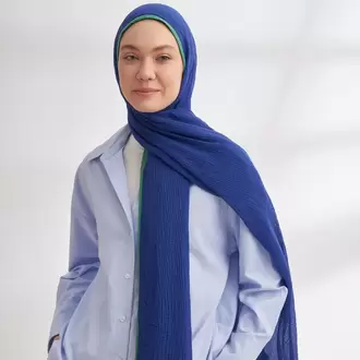 ARMANDA - 3352 Müslin Biyeli Şal - Morcivert