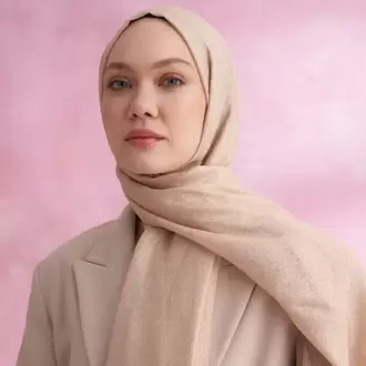 ARMANDA - 3320 İpekli Pearl Şal - Siyah Bej
