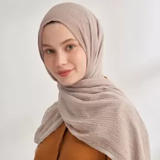 ARMANDA - 3359 Müslin Degrade Şal - Açık Vizon - Açık Taş
