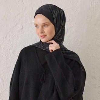 FRESH SCARFS - Aura Desen Şal - Siyah